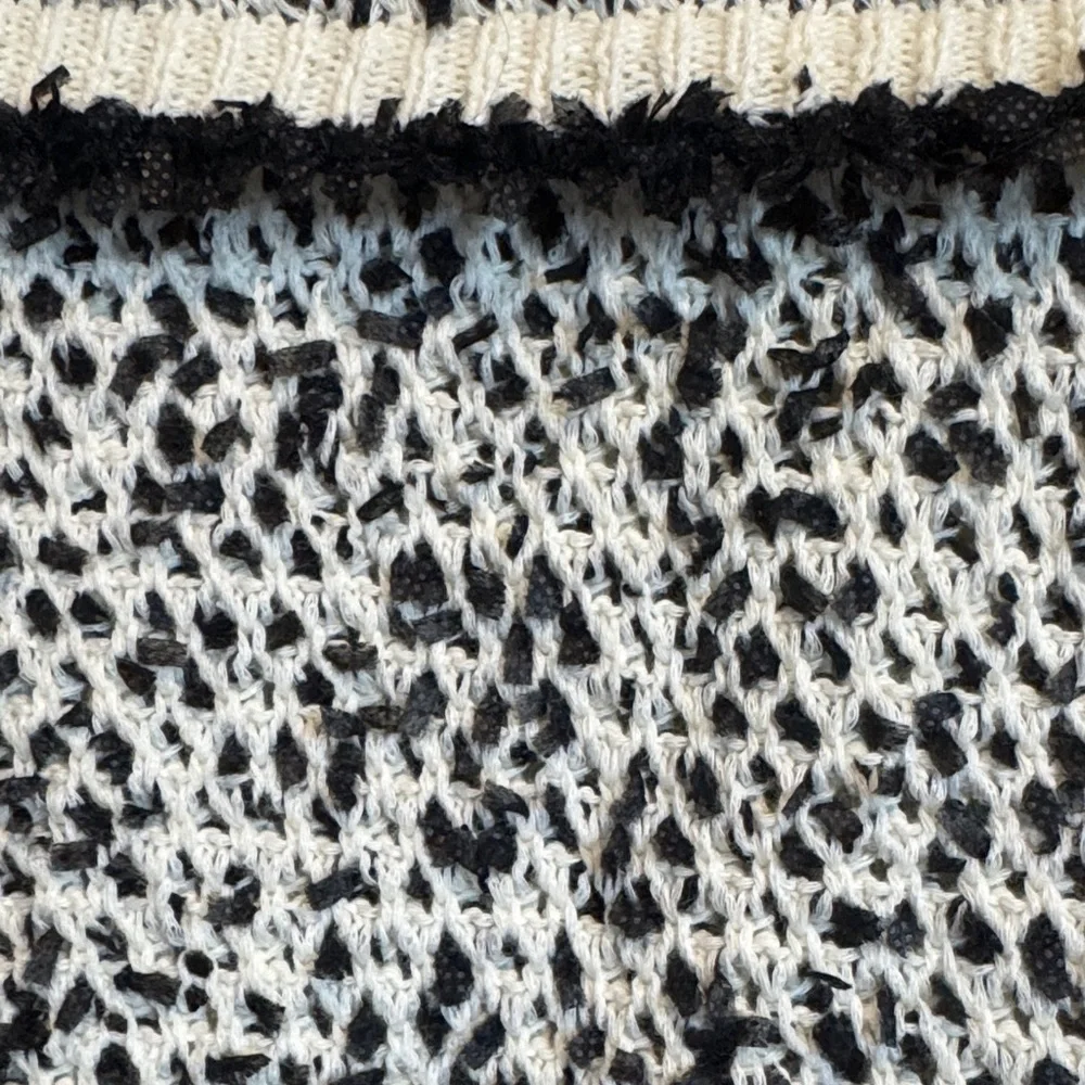 Skies Are Blue Cream and Black Patterned Sweater